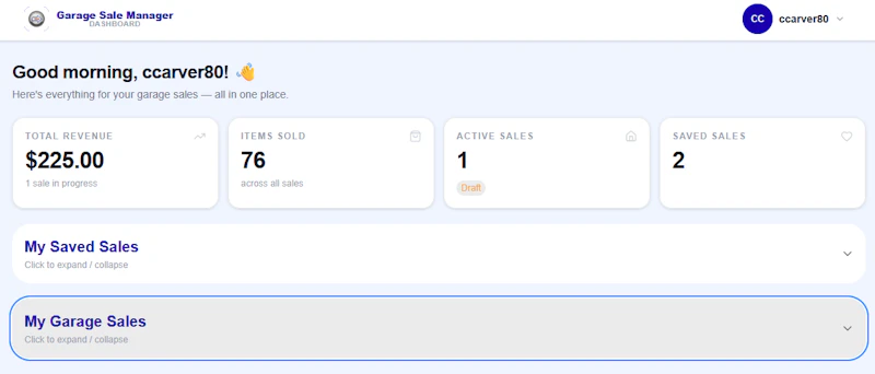 Garage Sale Manager screenshot 1