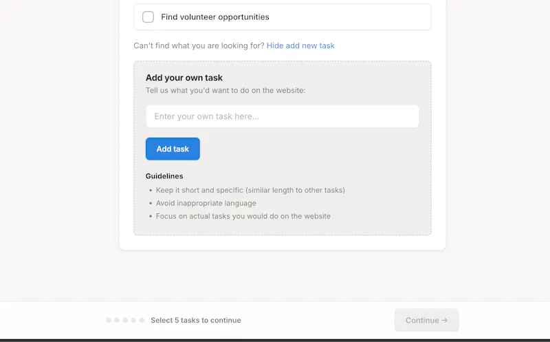 Top Task Analysis screenshot 5