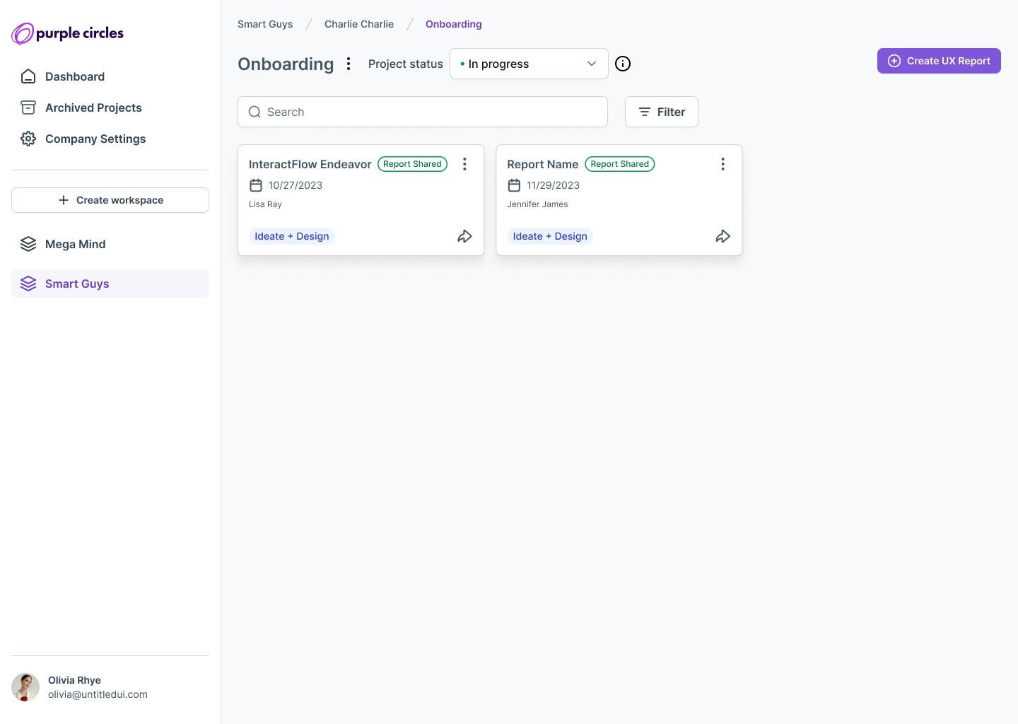 Cerchi viola - Allineare i team UX e le parti interessate con chiari rapporti UX media 2
