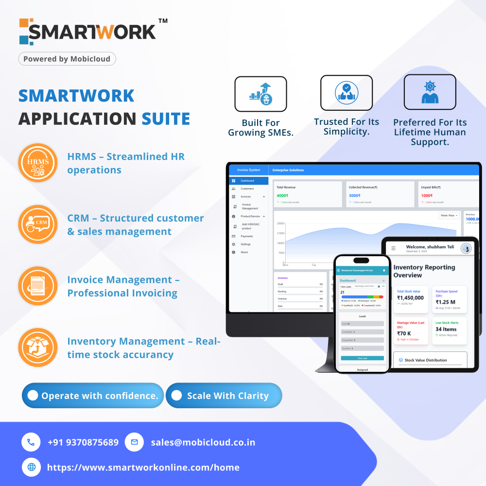 "Smartwork" CRM & HR for small business gallery image