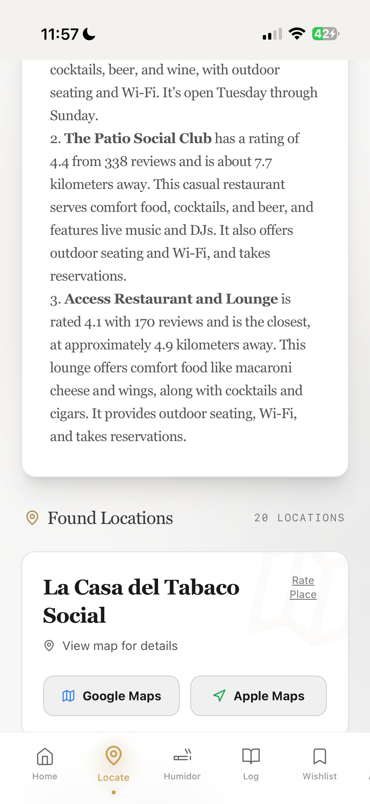 Aficionado Cigar Journal - Screenshot 3 showing product features and functionality