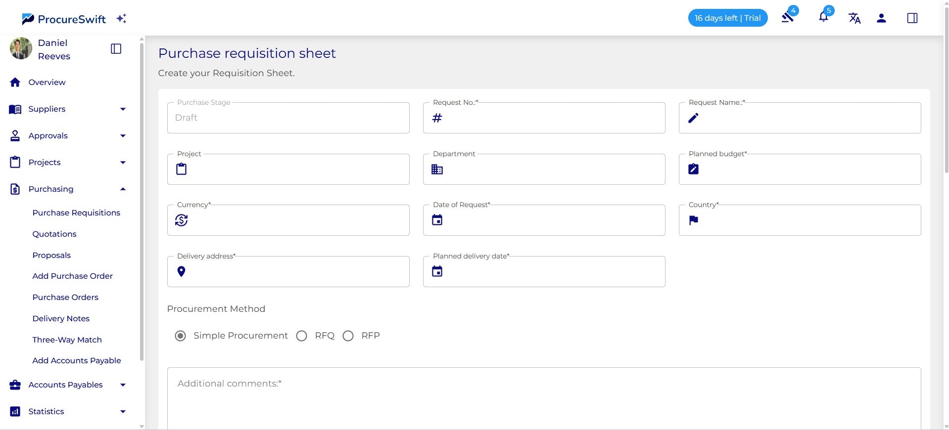 ProcureSwift - Screenshot 4 showing product features and functionality