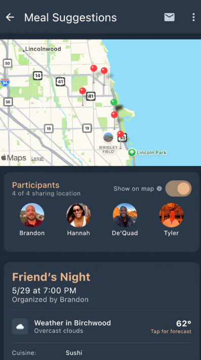 Pixx AI Restaurant Picker for Groups.  gallery image