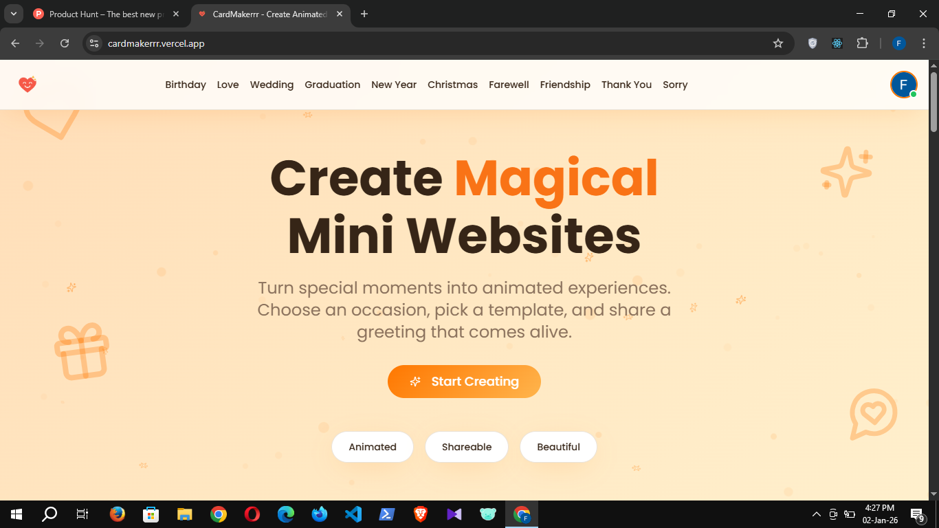 CardMakerrr - Main product screenshot demonstrating key features and user interface