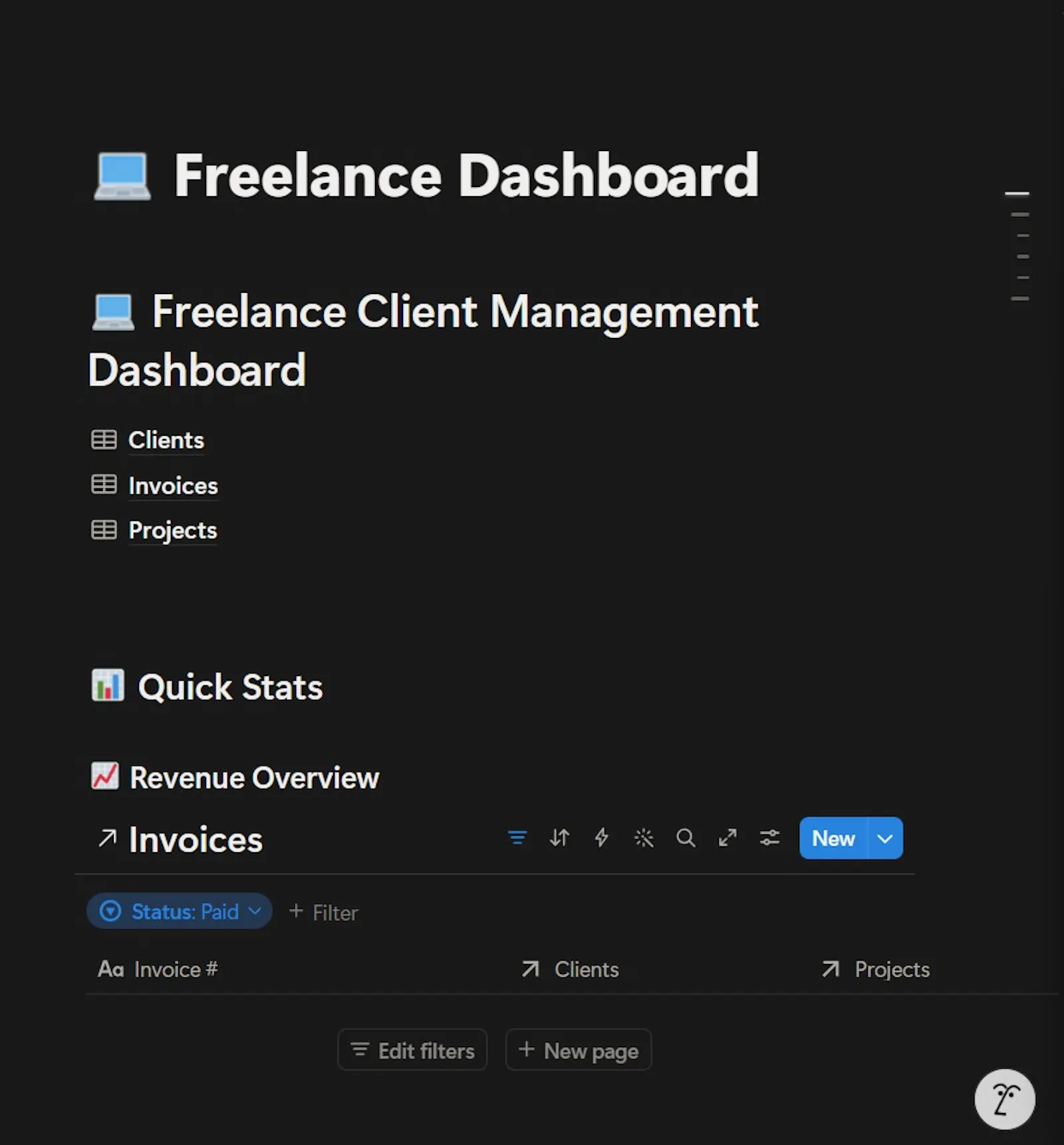 Freelance Client Management System screenshot 1