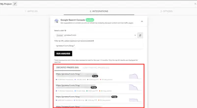 Decayed Content Analyzer (Free SEO Tool) gallery image