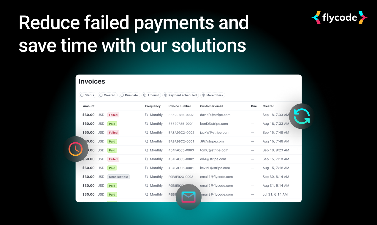 FlyCode: Failed payments for Stripe gallery image