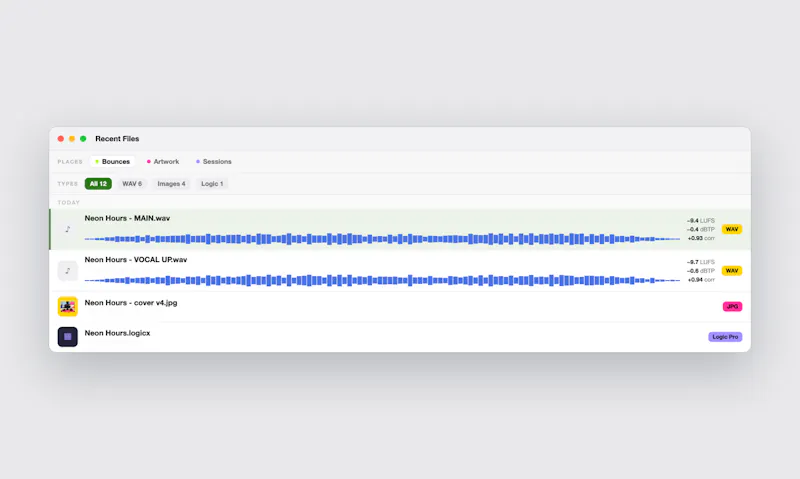 Recent Files screenshot 7