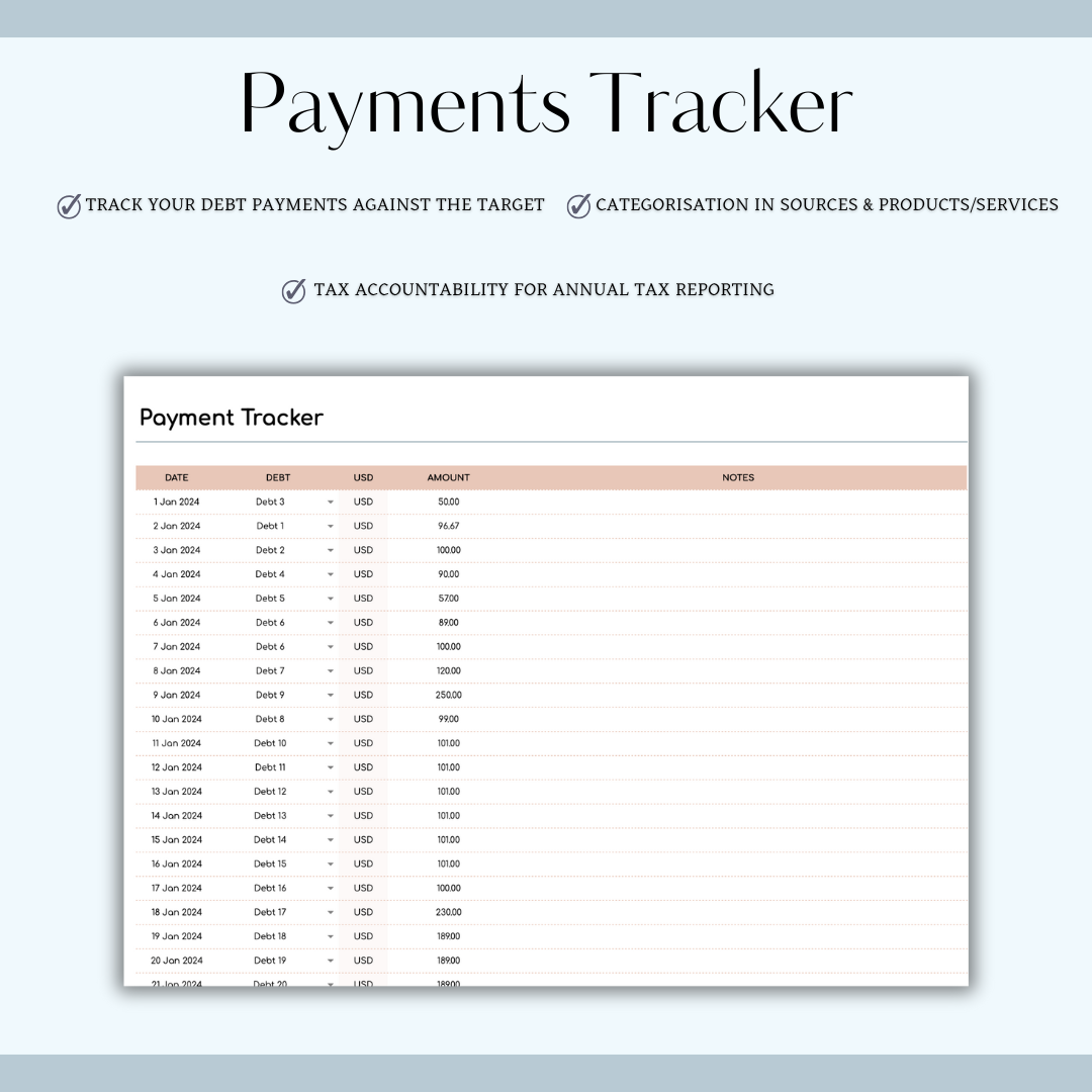 Debt Payoff Planner & Tracker Excel media 4