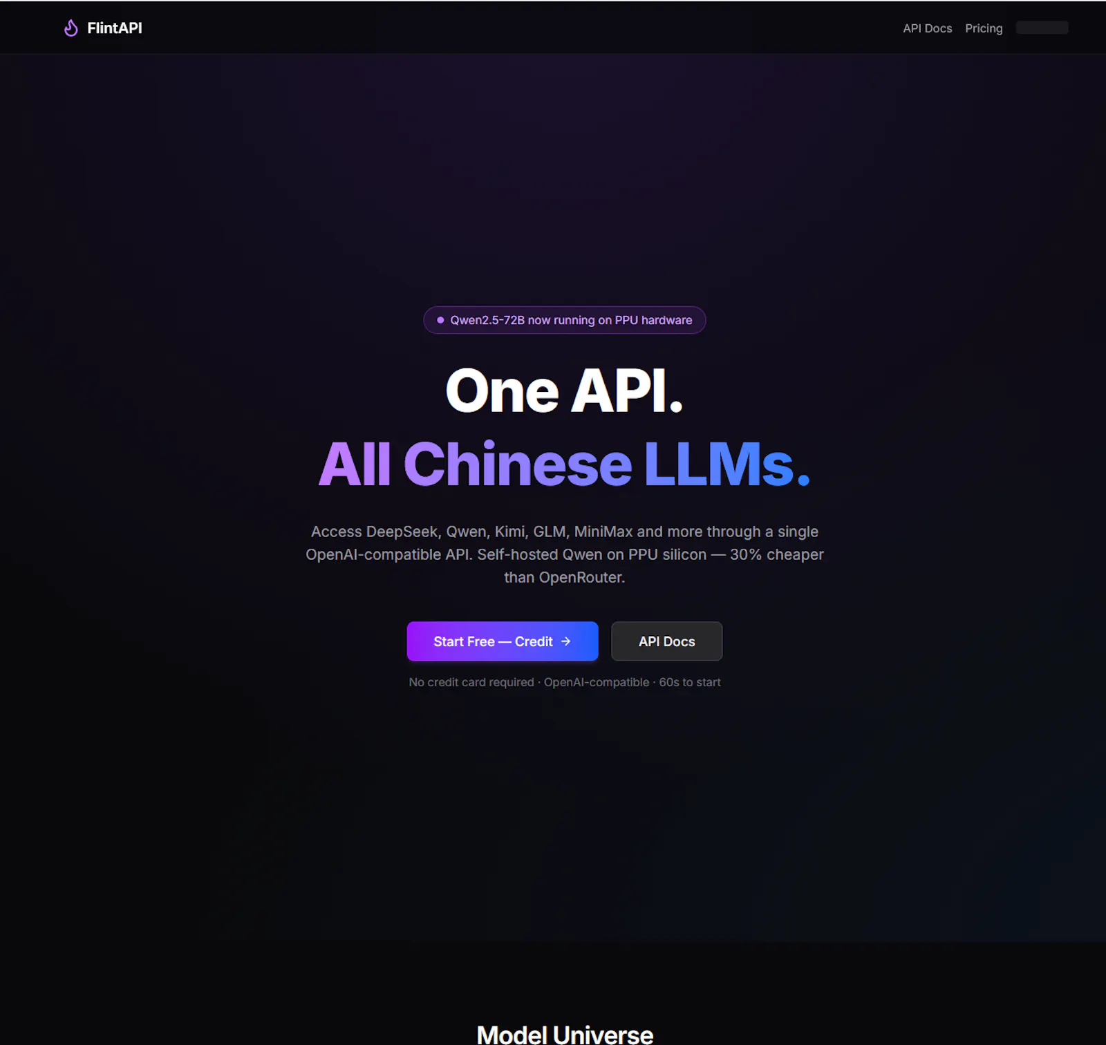 FlintAPI — One API for All Chinese LLMs screenshot 1