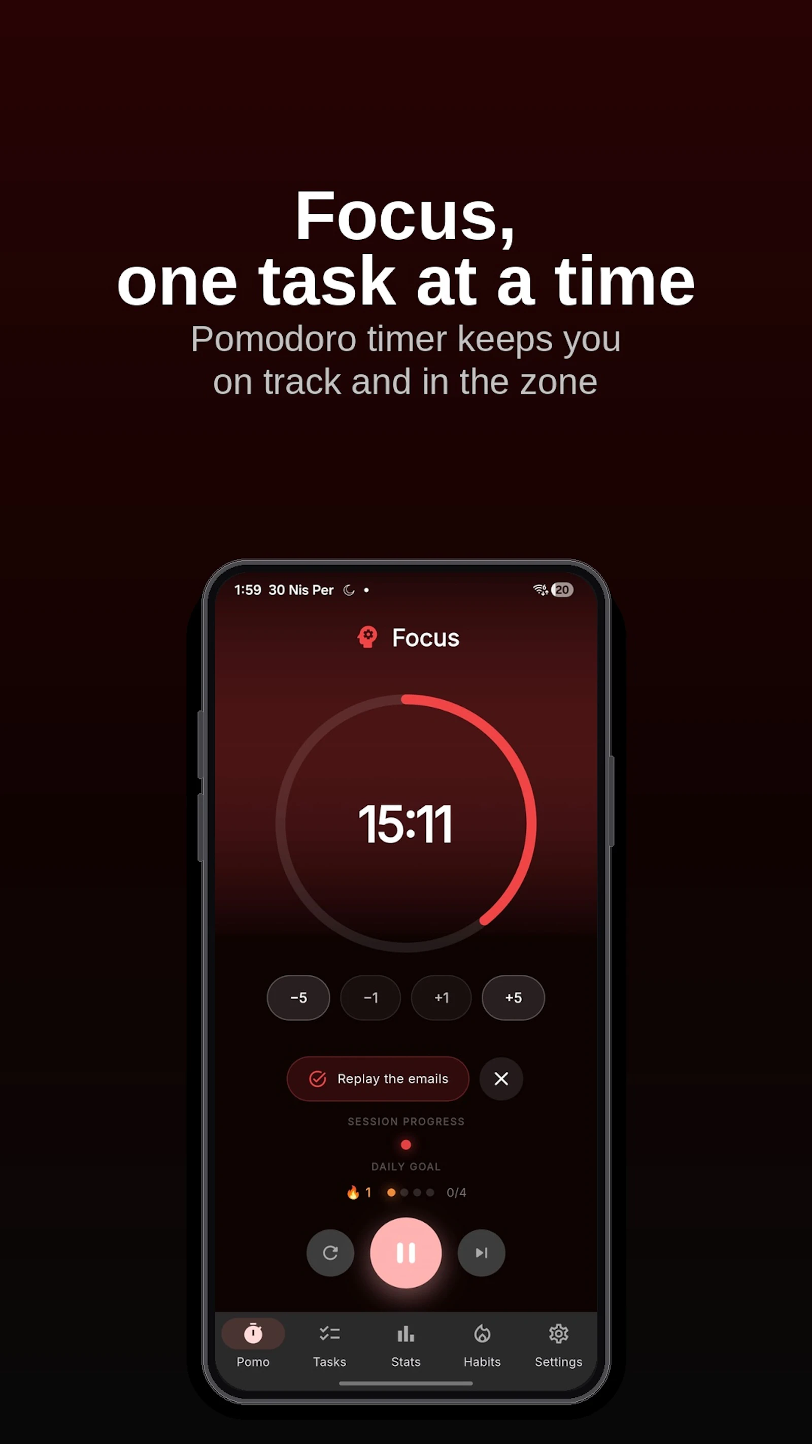 PomoPlan — Pomodoro, Tasks & Habits screenshot 2