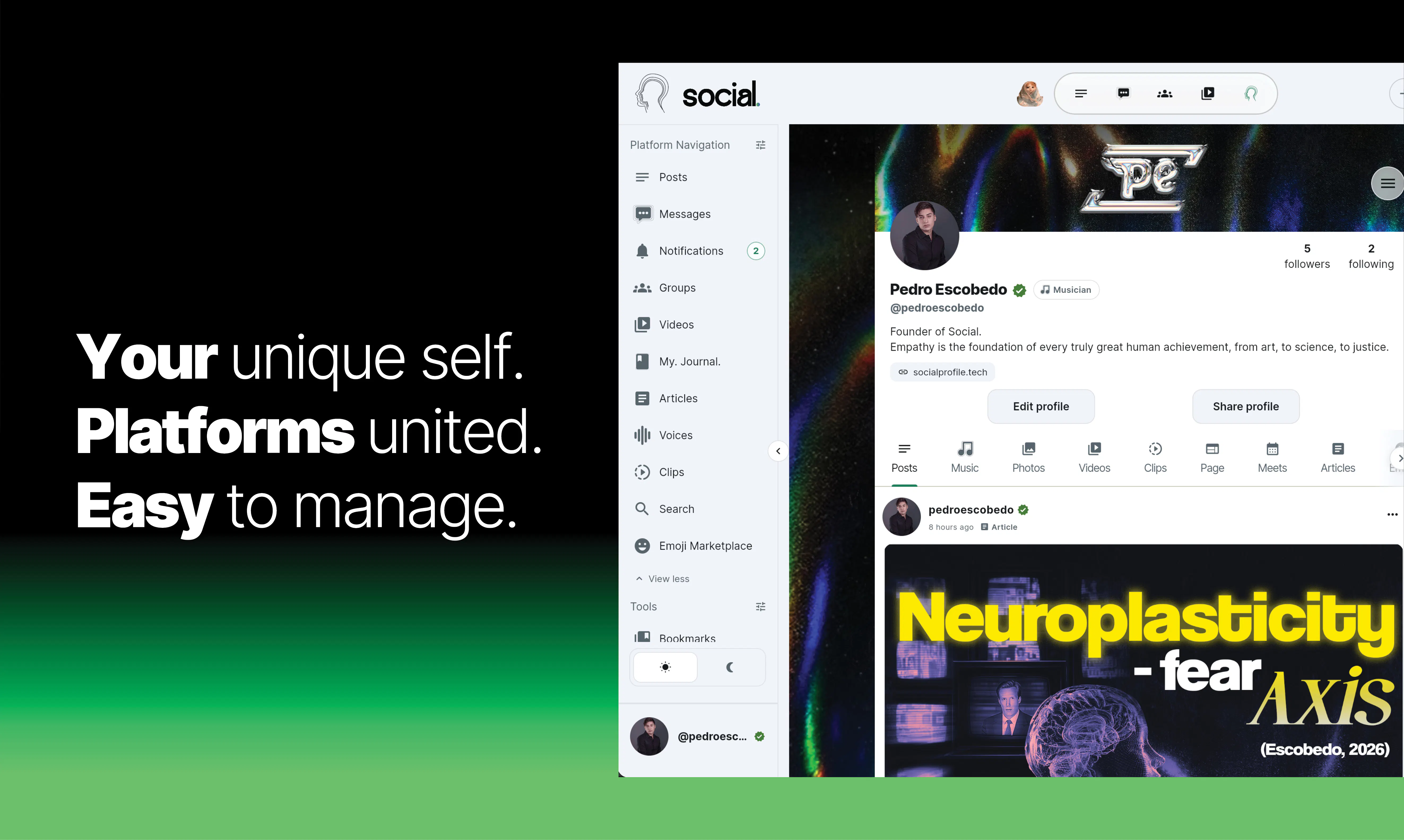social. profile. gallery image
