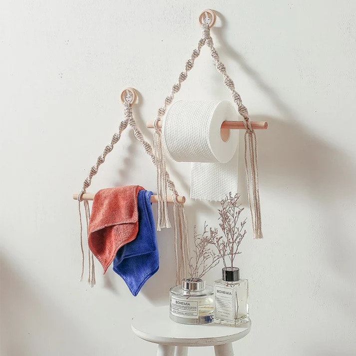 Toilet Paper Holder Tapestry Macrame 