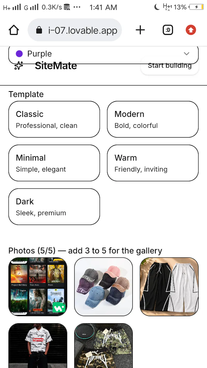 SiteMate — AI Website Builder screenshot 3