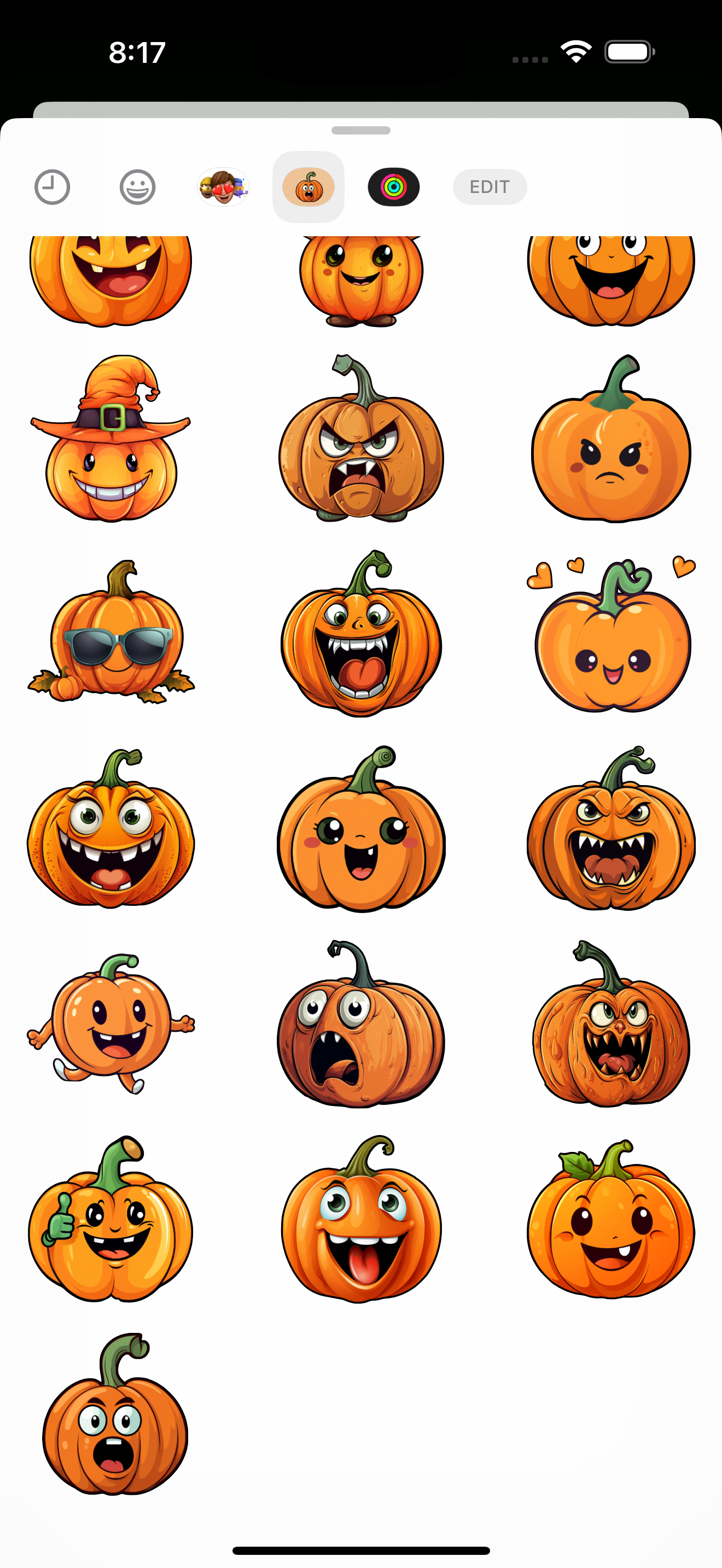 パンプキン絵文字ステッカーパック - カボチャ、ハロウィーン、カボチャ絵文字、ハロウィーン2024メディア2