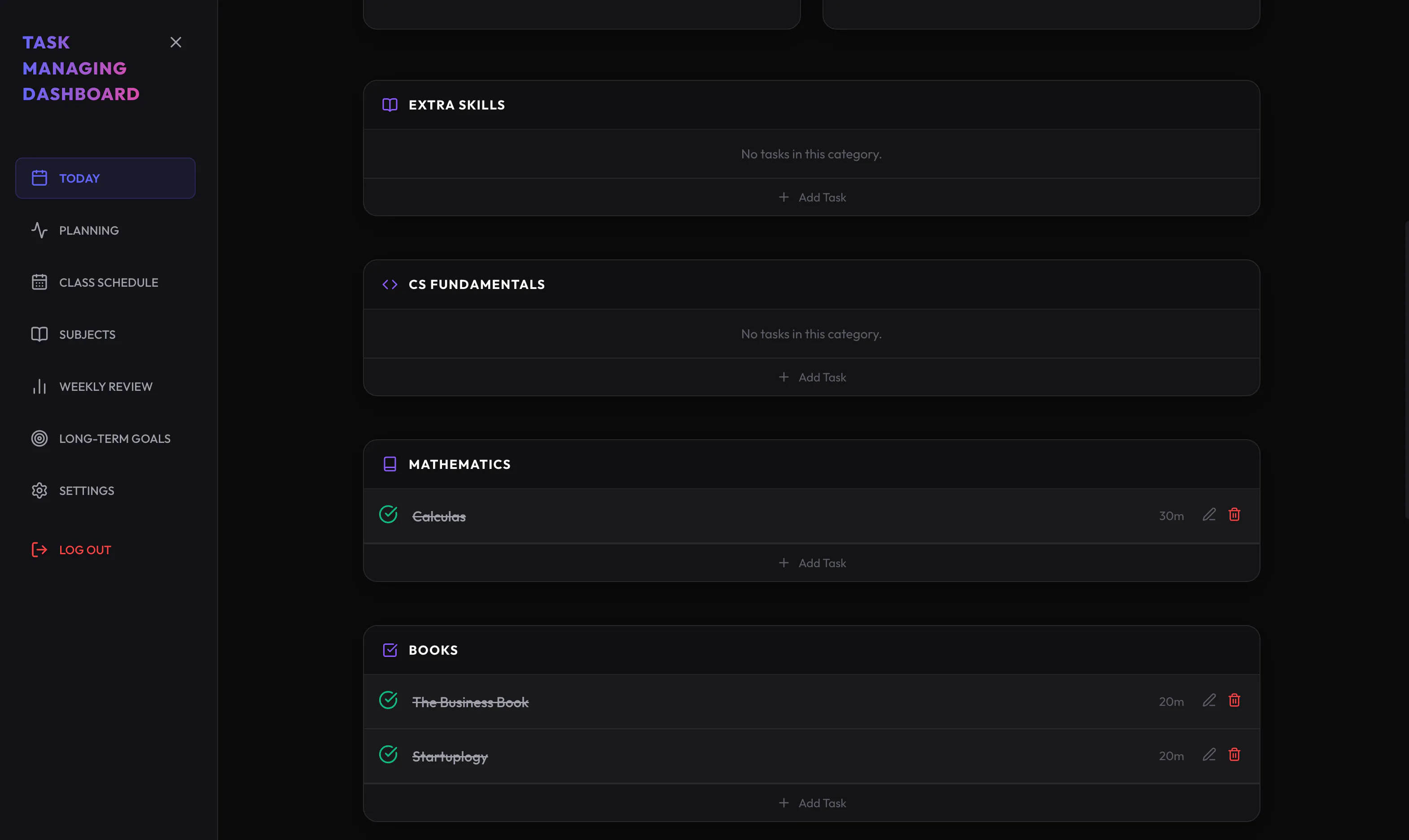Study Tracker screenshot