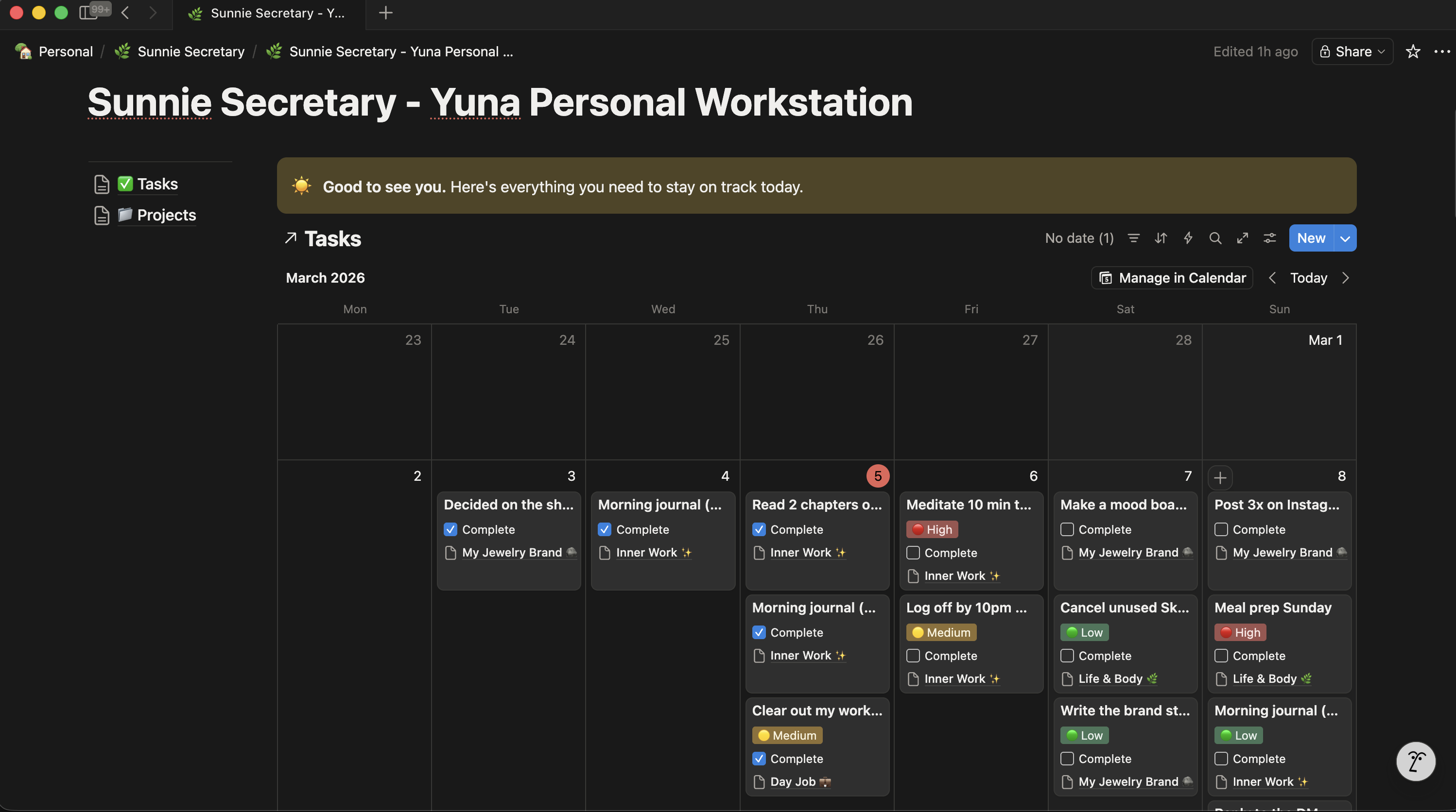 Sunnie Personal Secretary - Screenshot 2 showing product features and functionality
