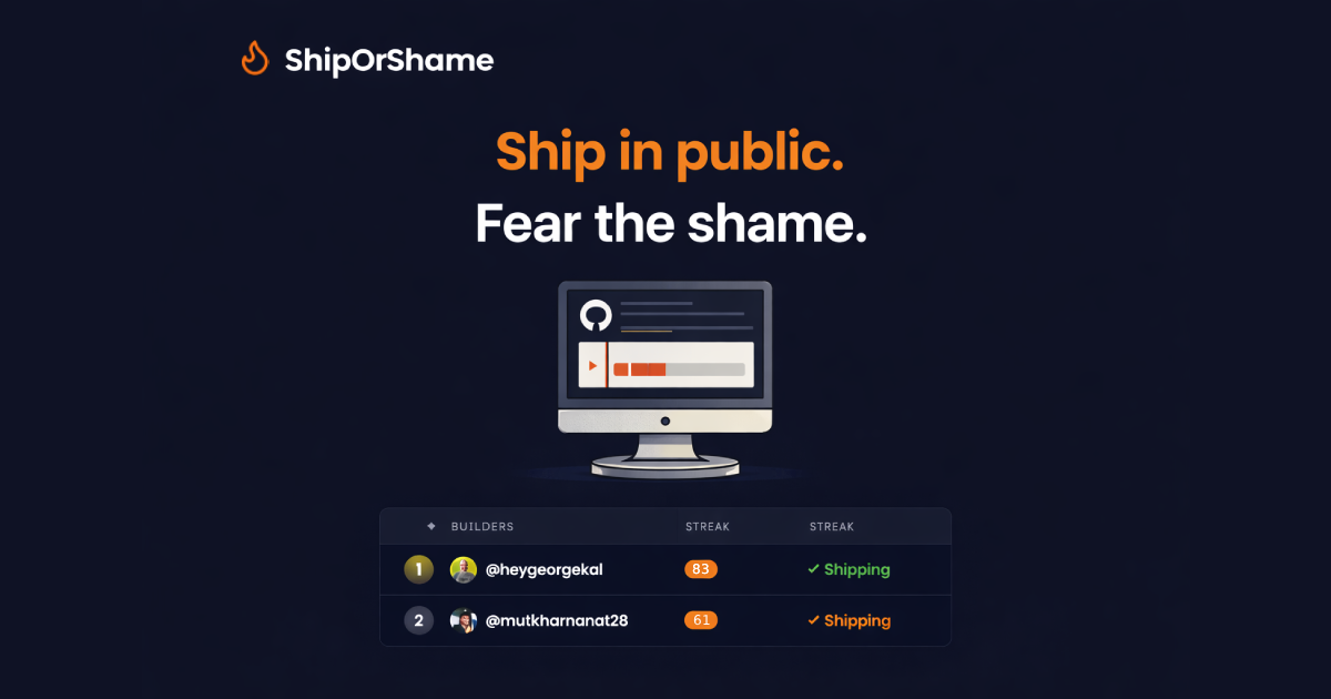 ShipOrShame - Main product screenshot demonstrating key features and user interface