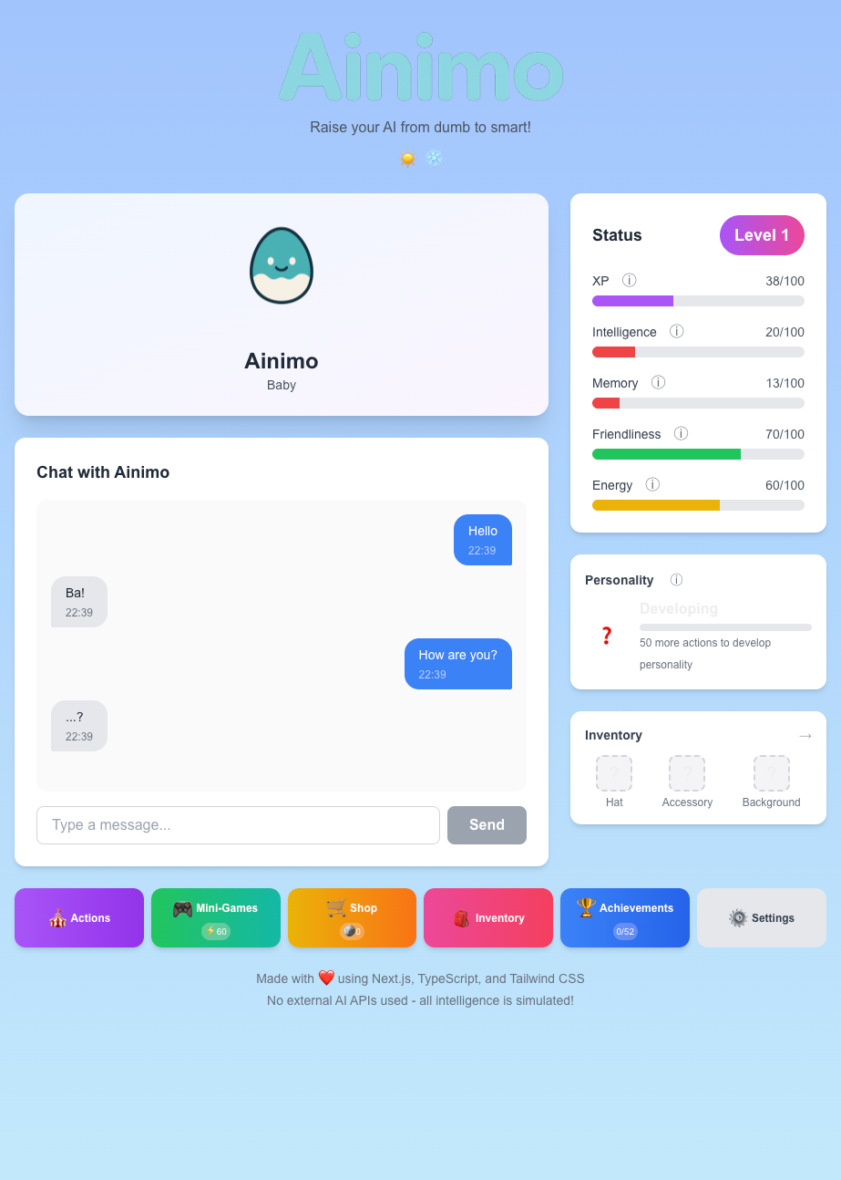 Ainimo - Main product screenshot demonstrating key features and user interface