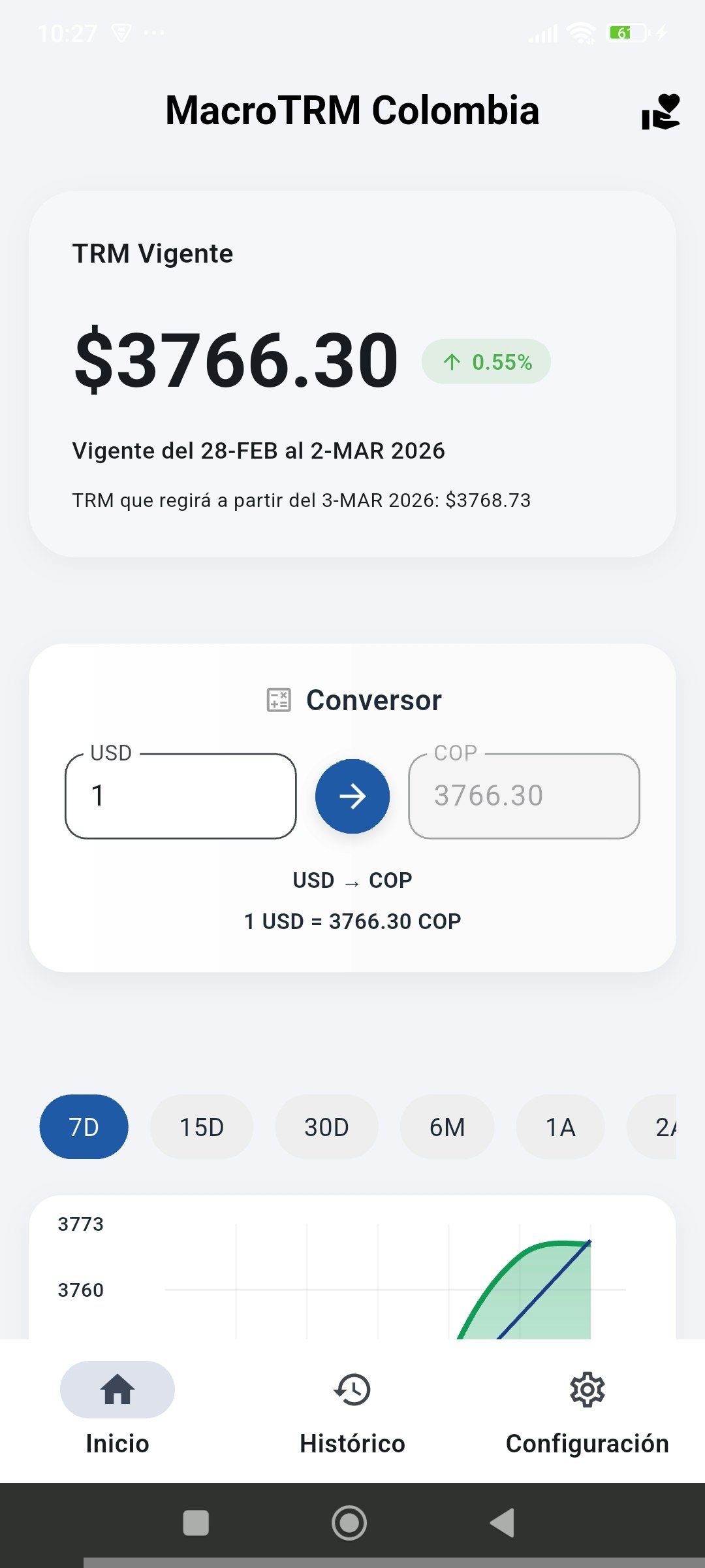 Macro TRM de Colombia - Screenshot 3 showing product features and functionality