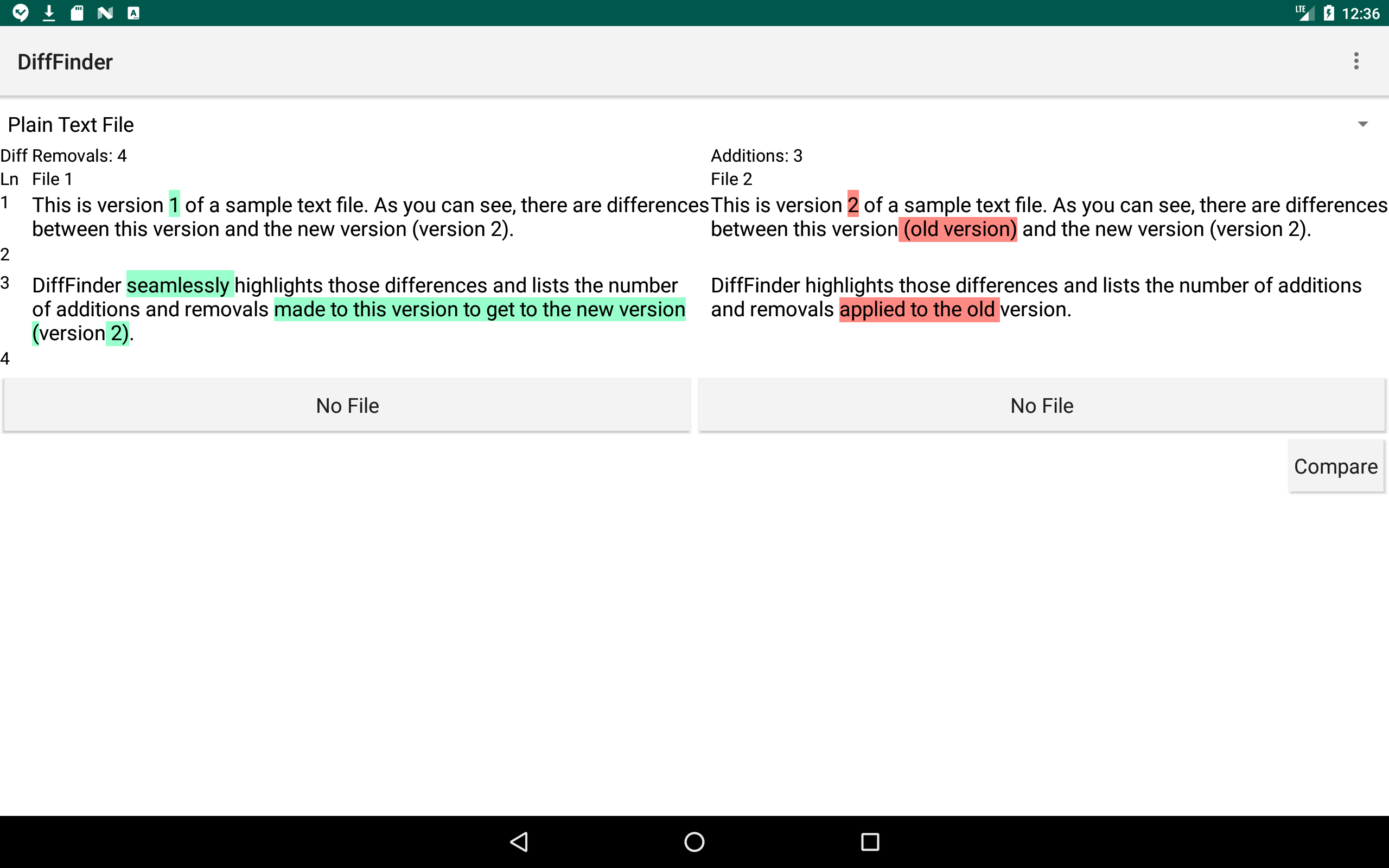 DiffFinder: Compare Files (Android) gallery image
