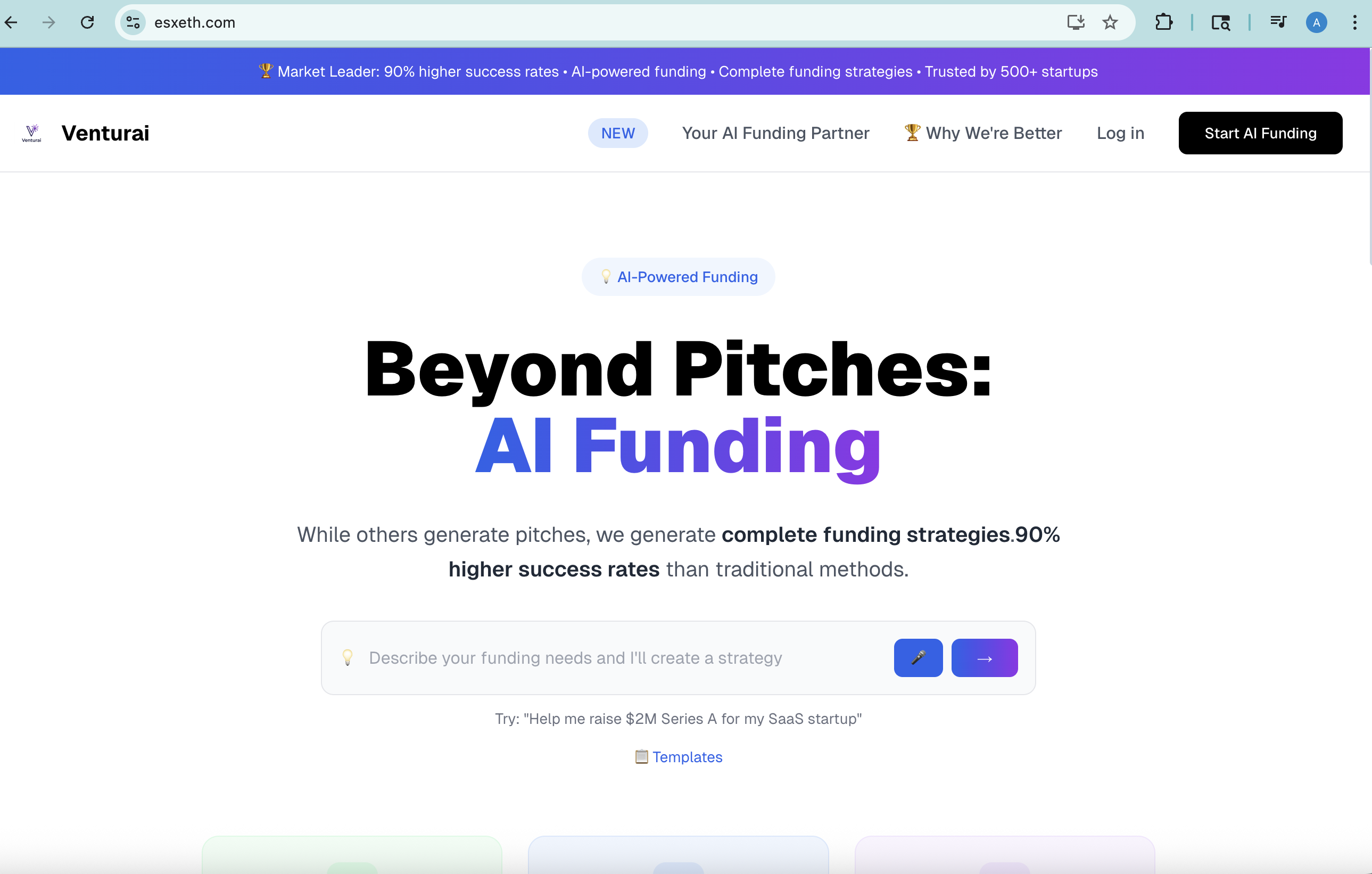 Venturai - Main product screenshot demonstrating key features and user interface