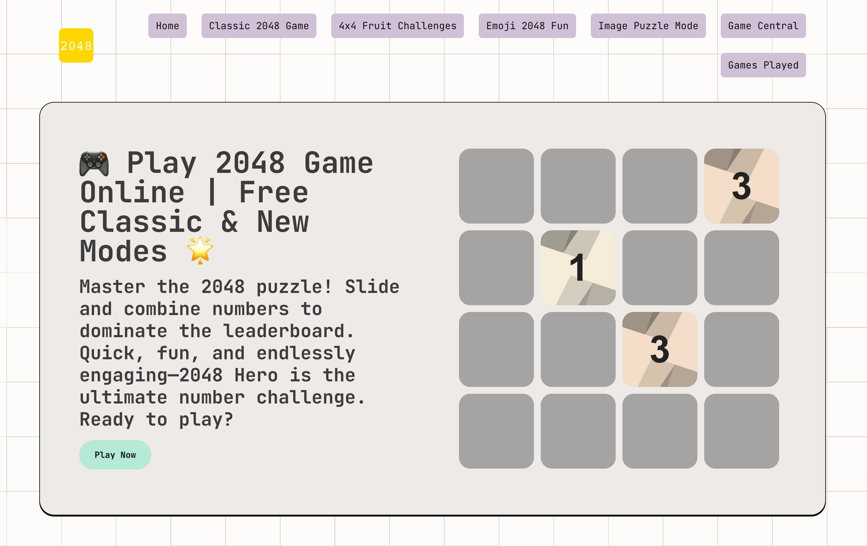 Media Main 2048 permainan dalam talian di 2048games.cc! - 2048 Plus: Cabaran Teka -teki Terbaik 1