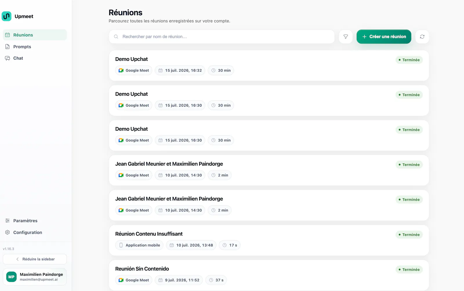 Upmeet.ai screenshot 2