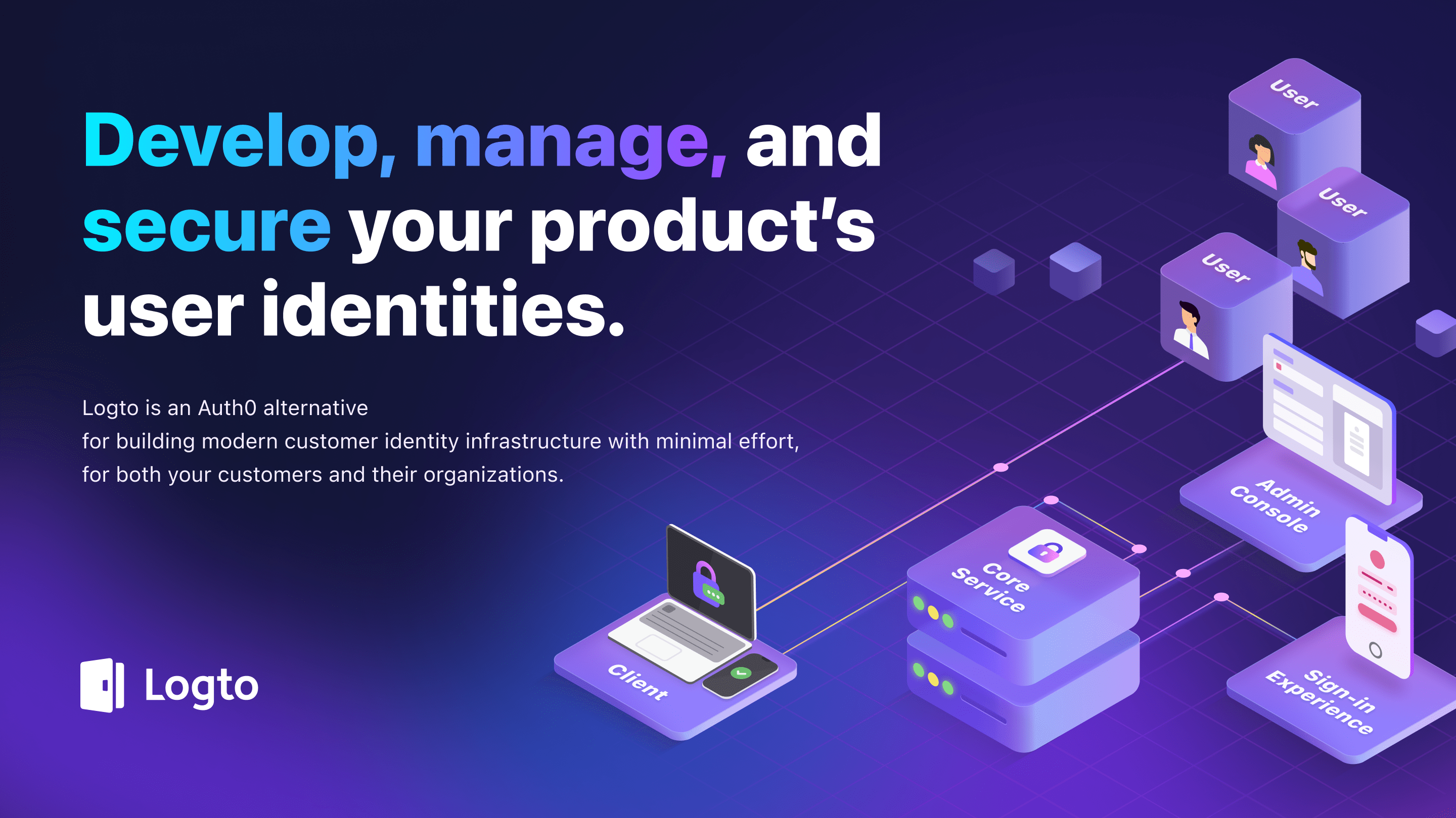 startuptile Logto Cloud-Develop manage and secure your product’s user identities