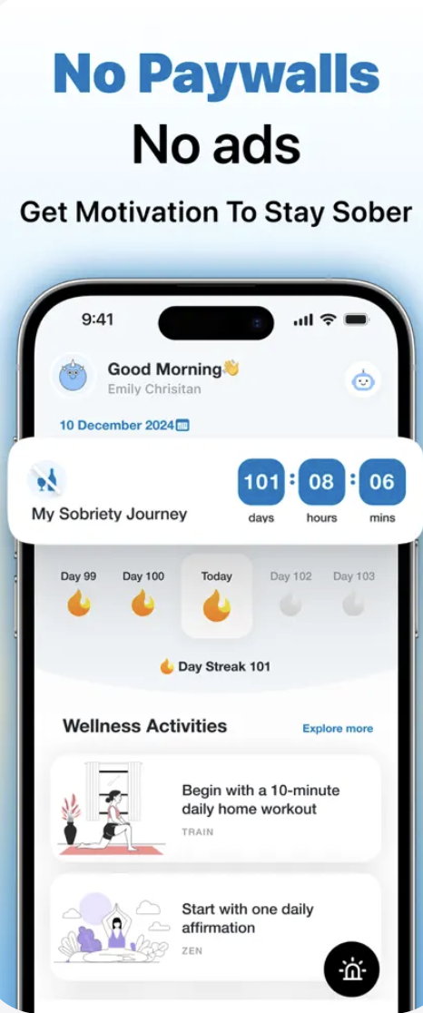 soberly: Sobreity Counter App - Screenshot 3 showing product features and functionality