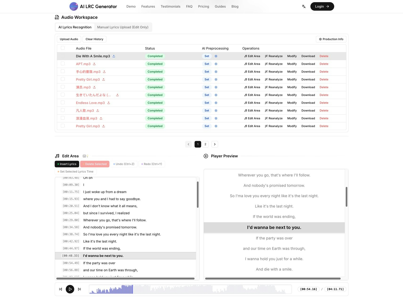 AI LRC -generator - Een krachtige online songtekstmaker en AI LRC -generator die ... media 3