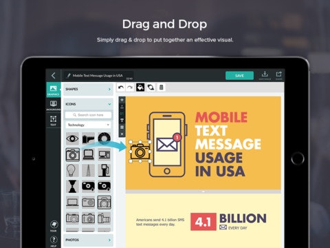Piktochart on iPad gallery image