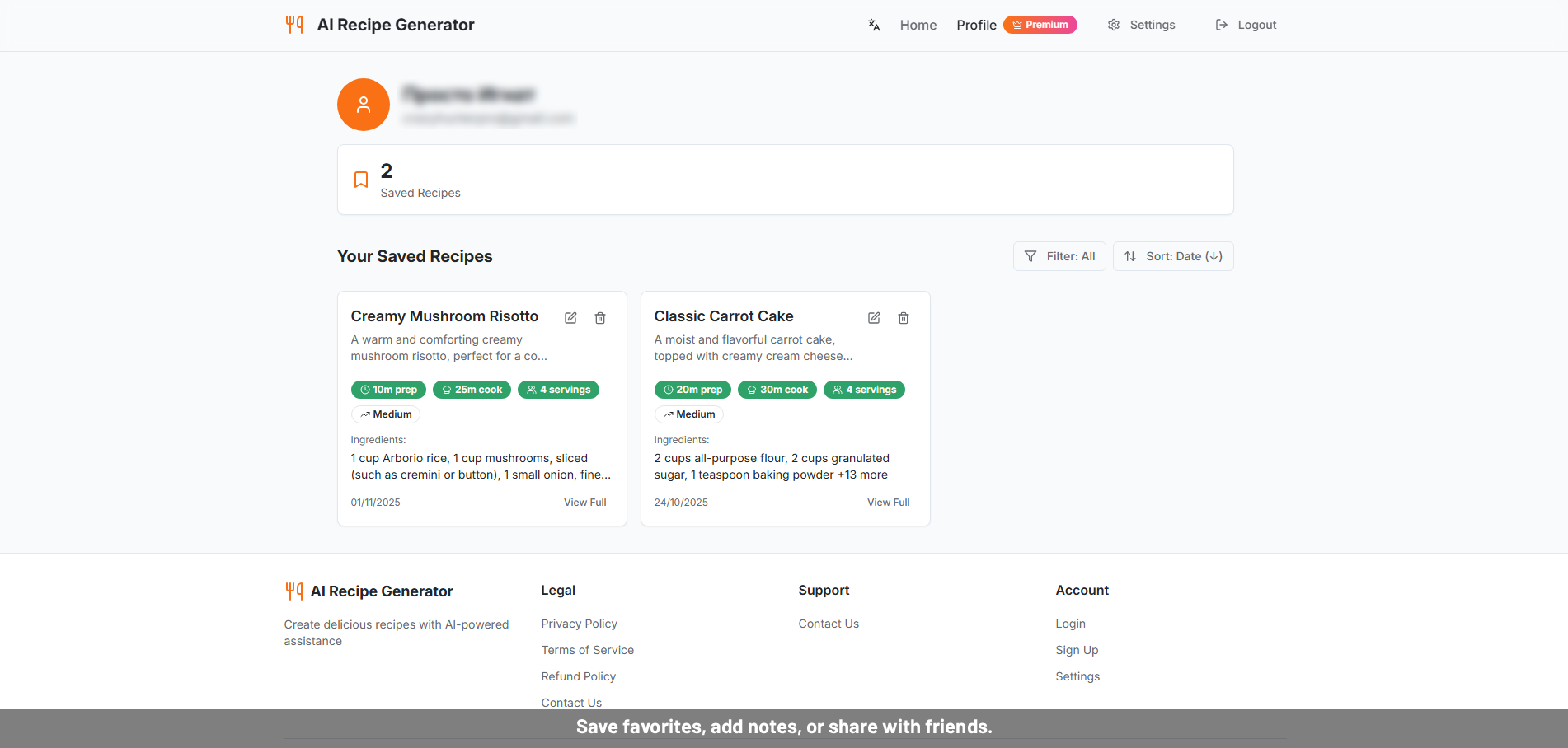 AI Recipe Generator - Screenshot 4 preview