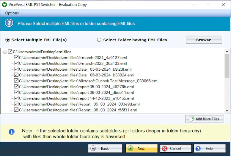 ViceVersa EML PST Switcher screenshot 3