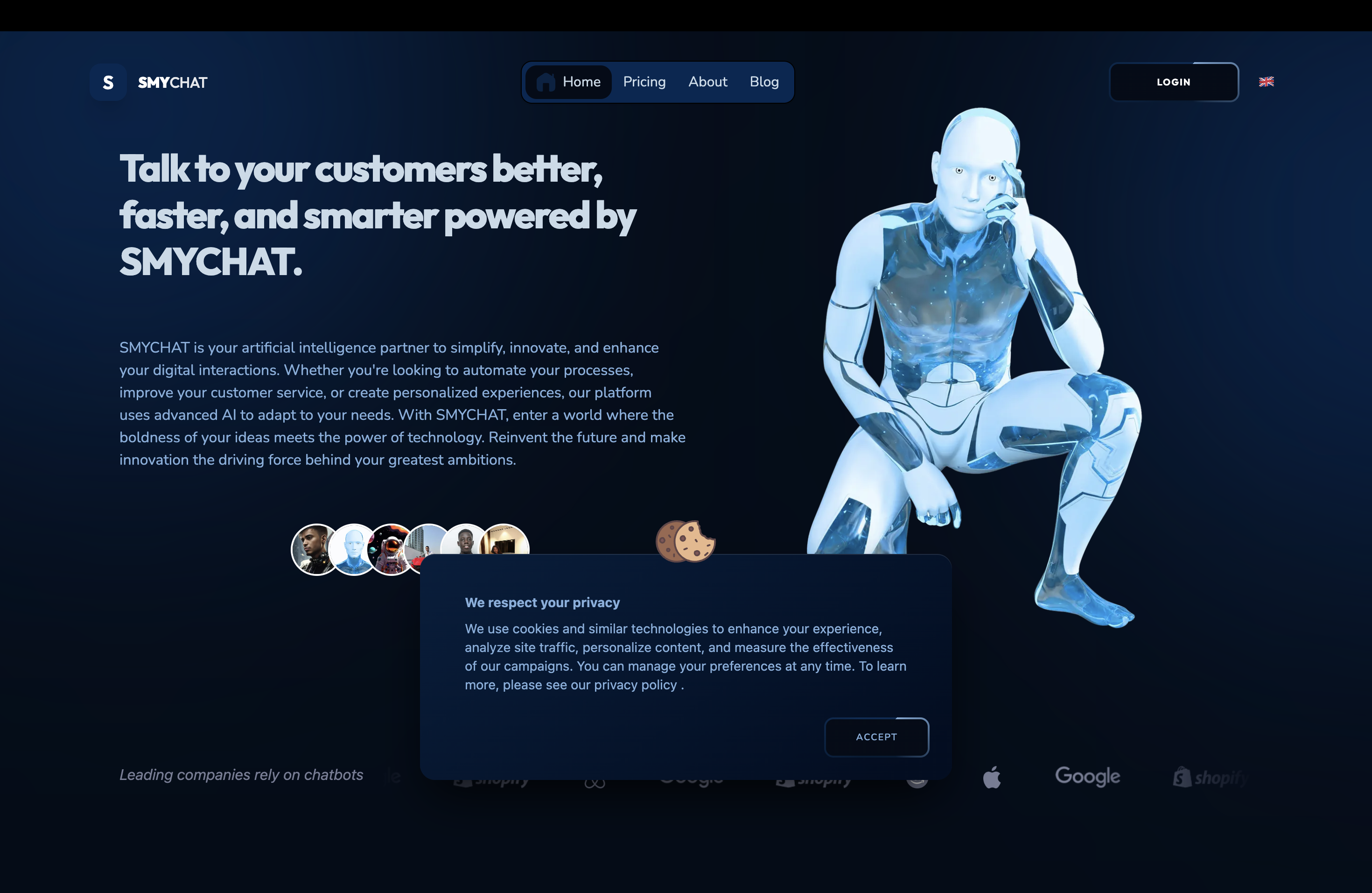 SMYCHAT - Main screenshot showing features and interface