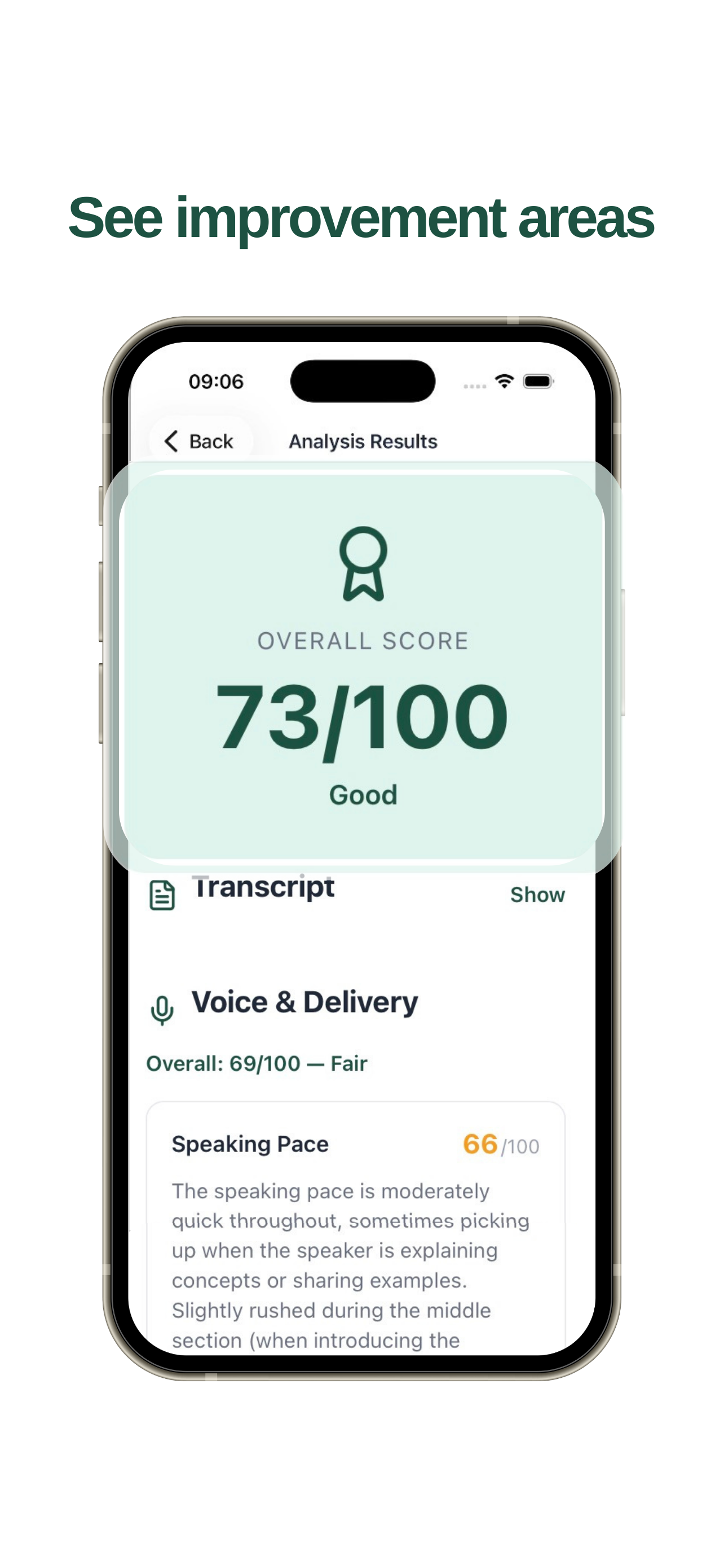 PubSpeak AI: Public Speaking AI Coach - Screenshot 4 showing product features and functionality