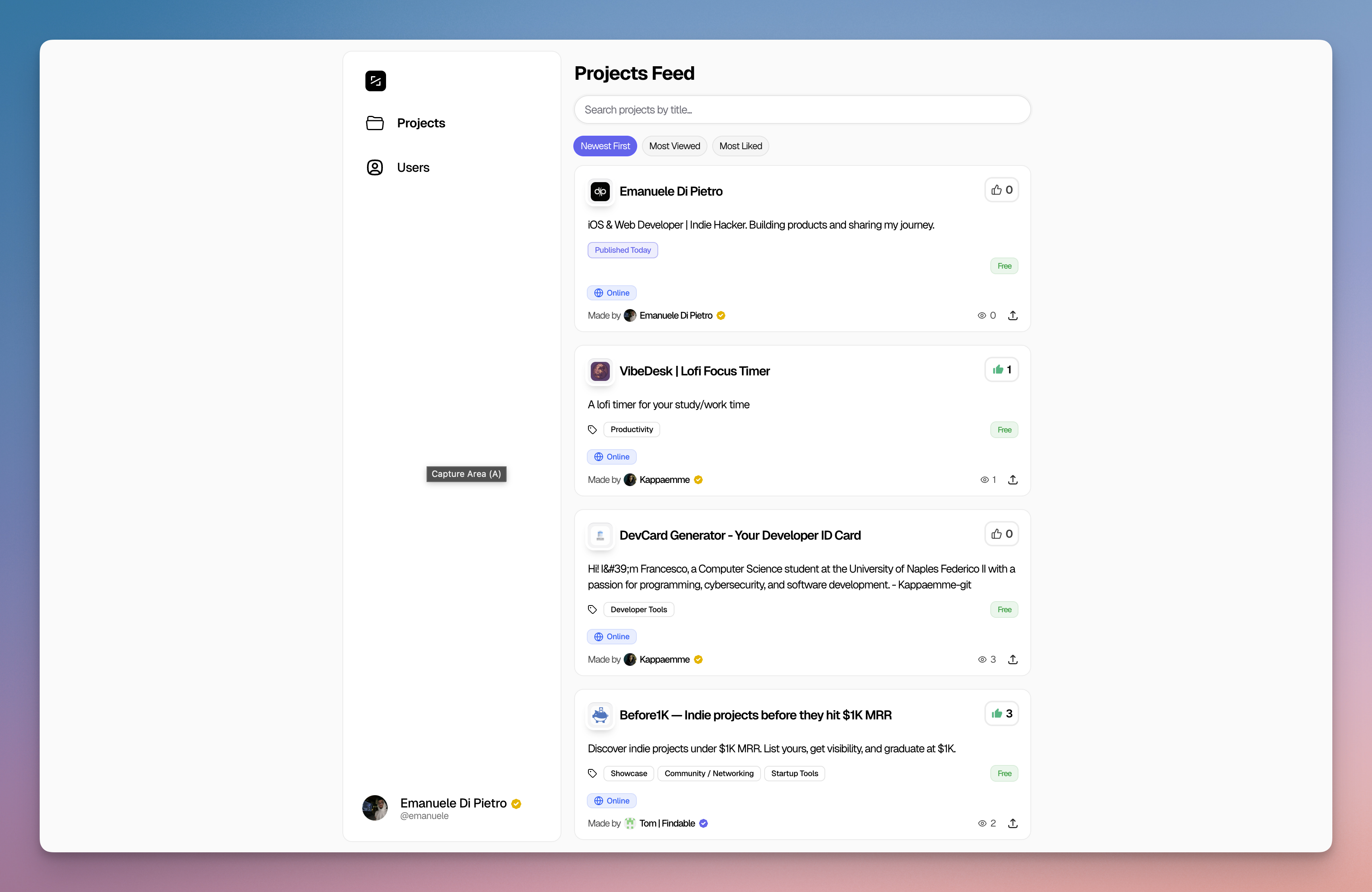 IndieDevs - Screenshot 5 showing product features and functionality