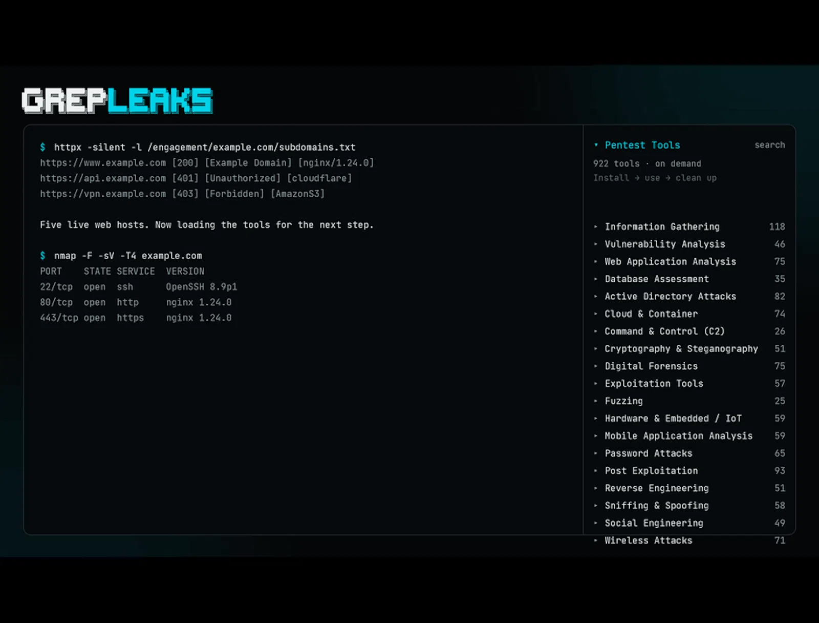 Grepleaks screenshot 2