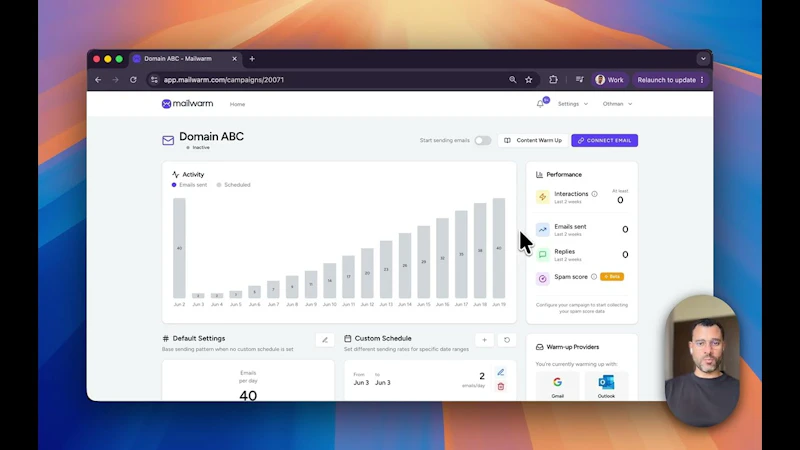 Mailwarm 2.0 screenshot 1 (video preview)