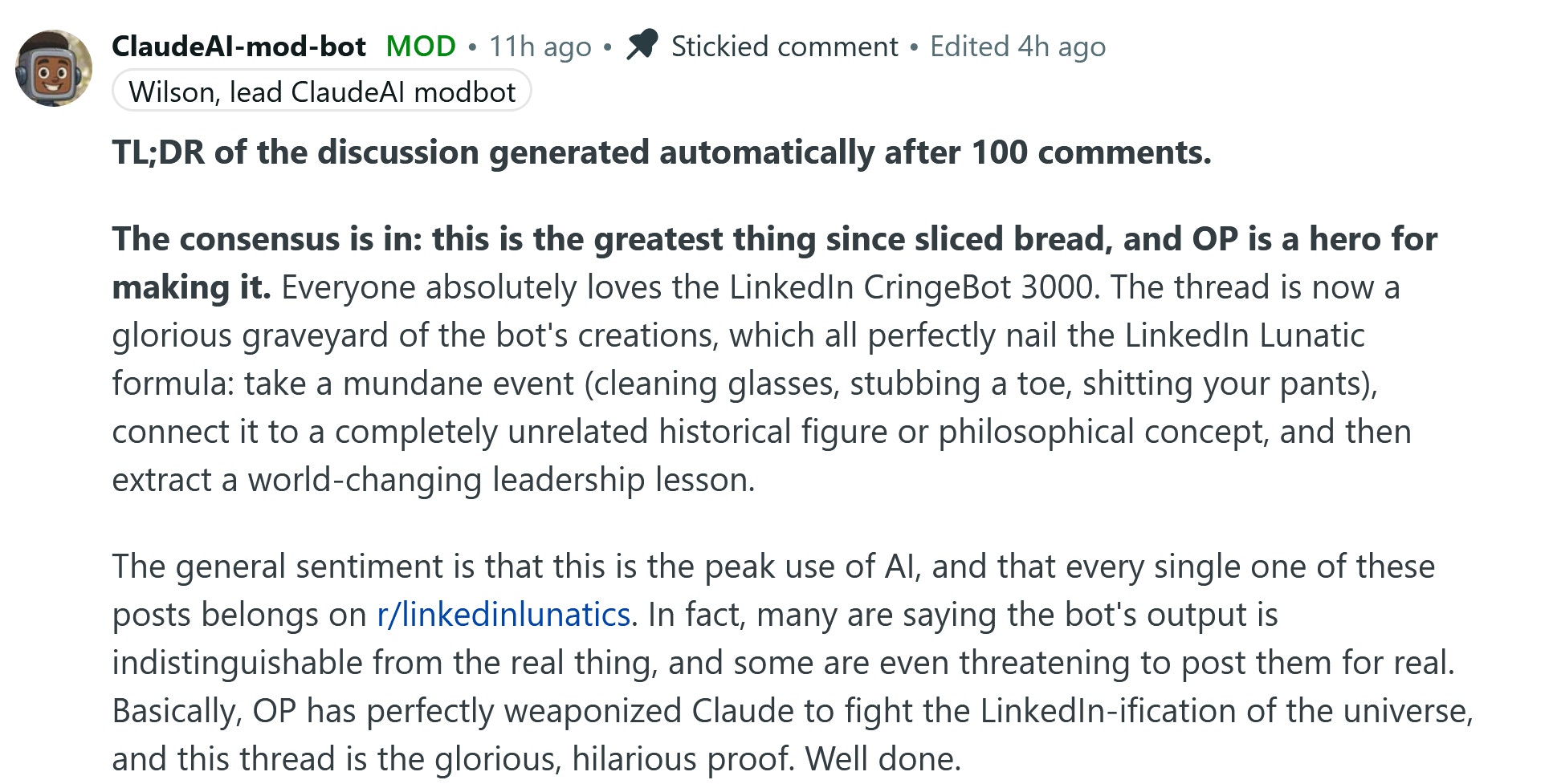 LinkedIn CringeBot 3000 gallery image
