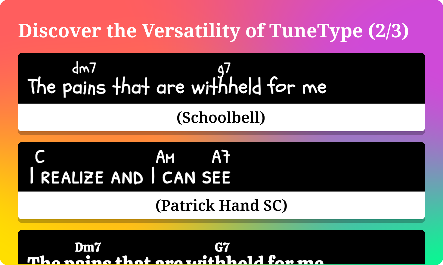 Tunetype - Una fuente con acordes ligaduras que armoniza letras y acordes media 4