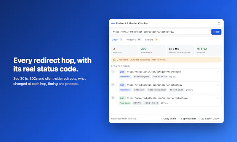 Redirect & Header Checker screenshot 2