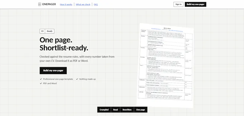 OnePager screenshot 3