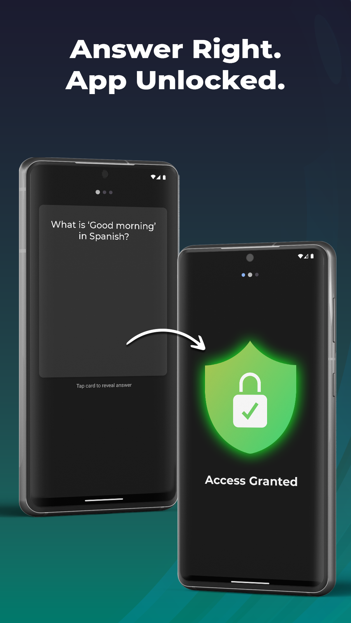 CardGate: Block apps behind a quiz gallery image