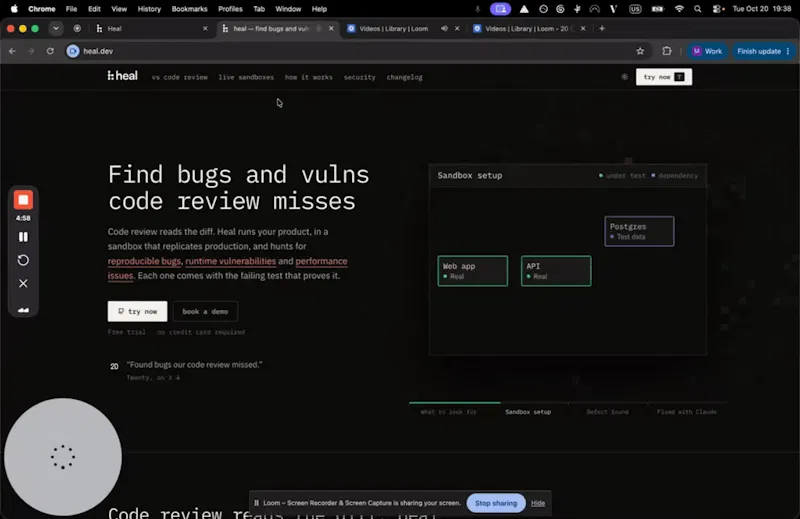 heal.dev screenshot 1 (video preview)
