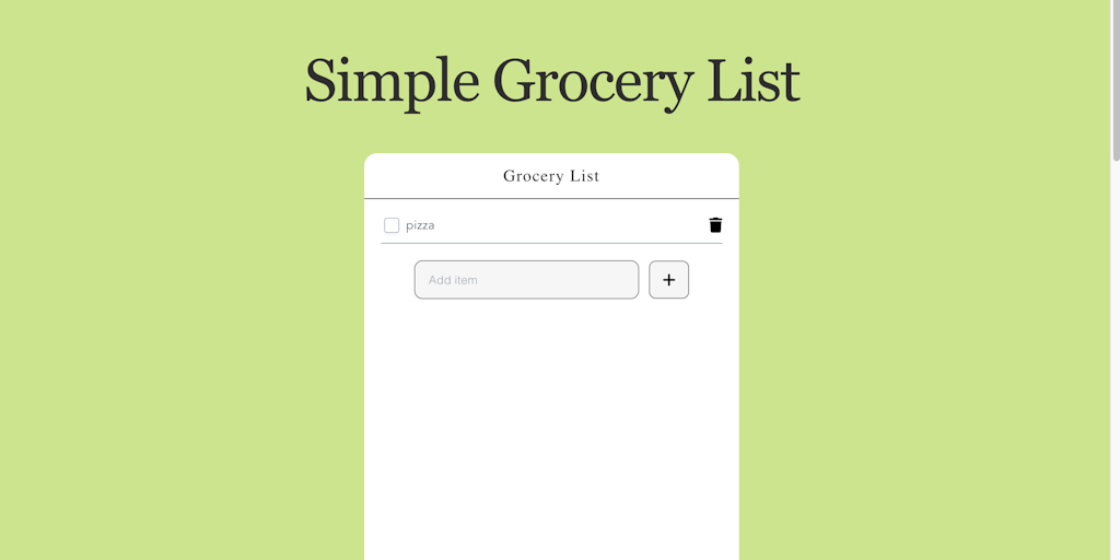 Simple Grocery List