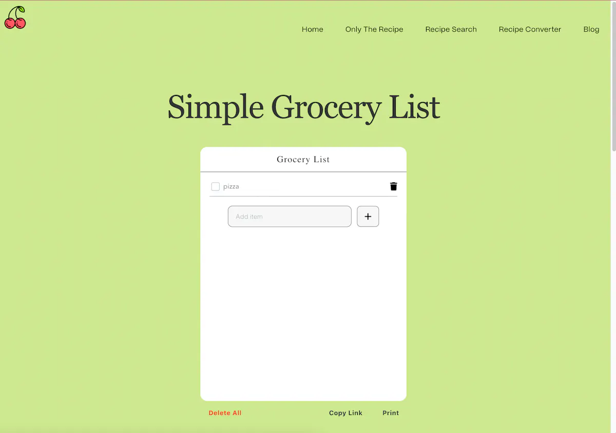 Simple Grocery List