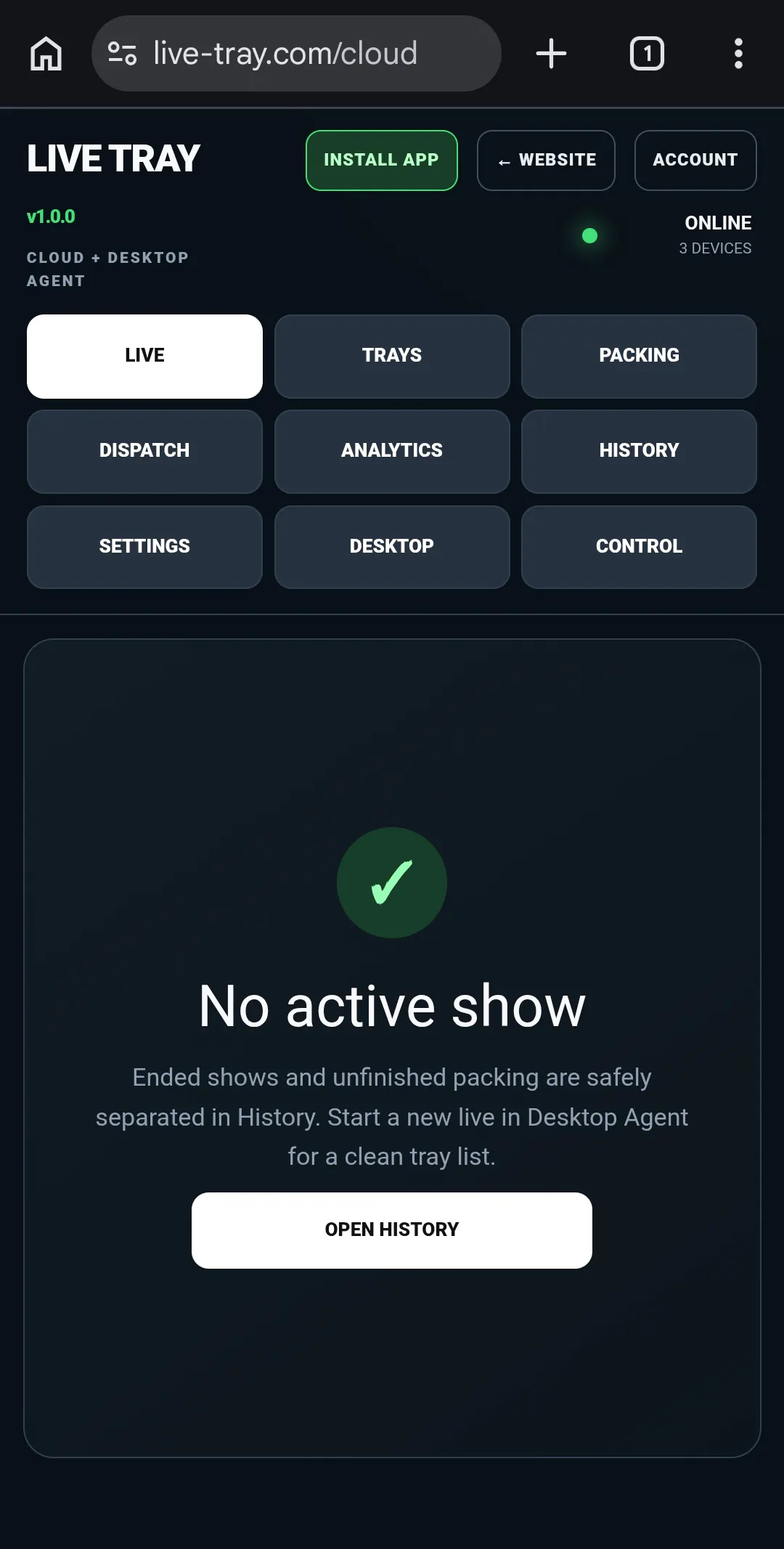 Live Tray screenshot