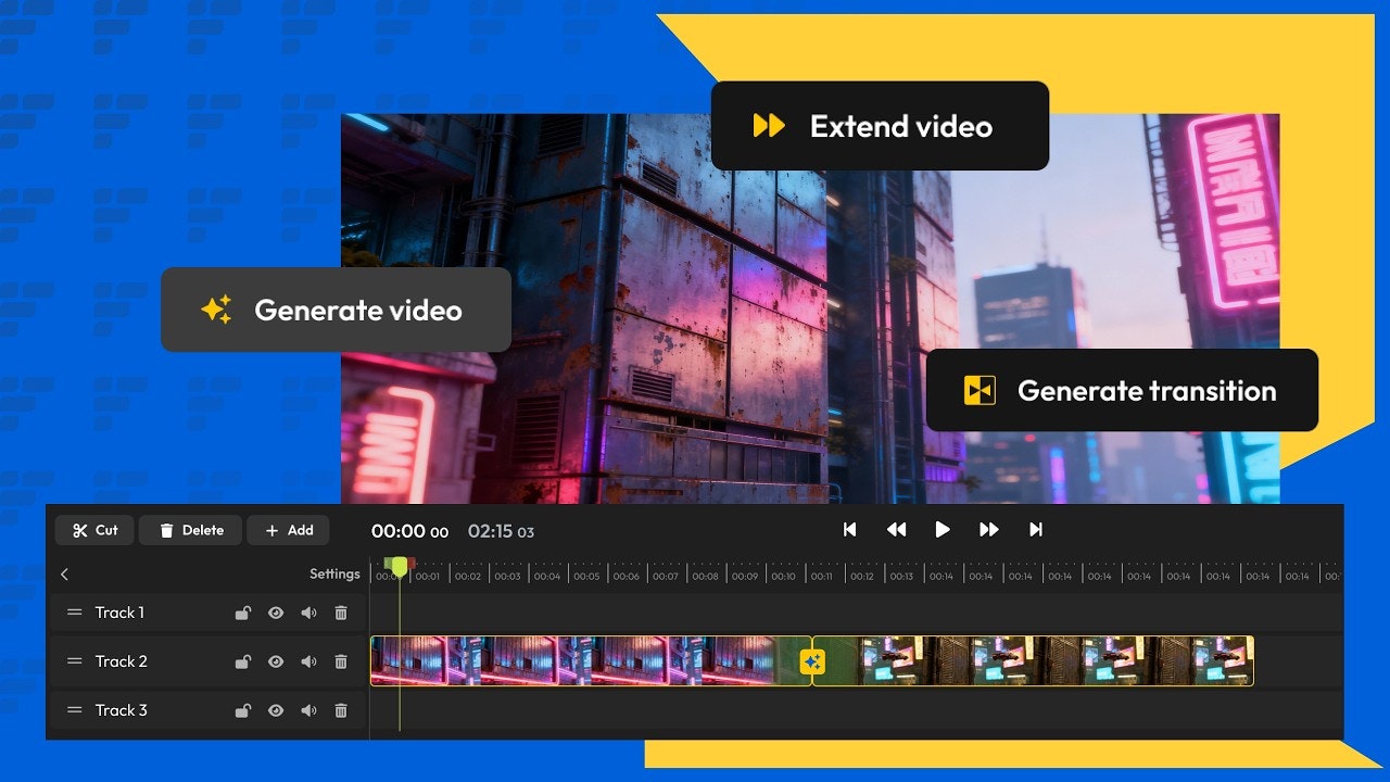 Flixier Generate AI Video in Timeline gallery image