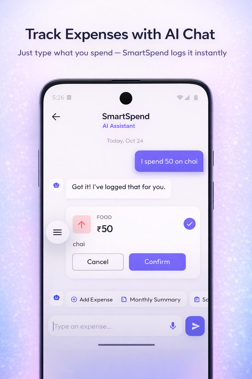 SmartSpend AI - Screenshot 4 showing product features and functionality